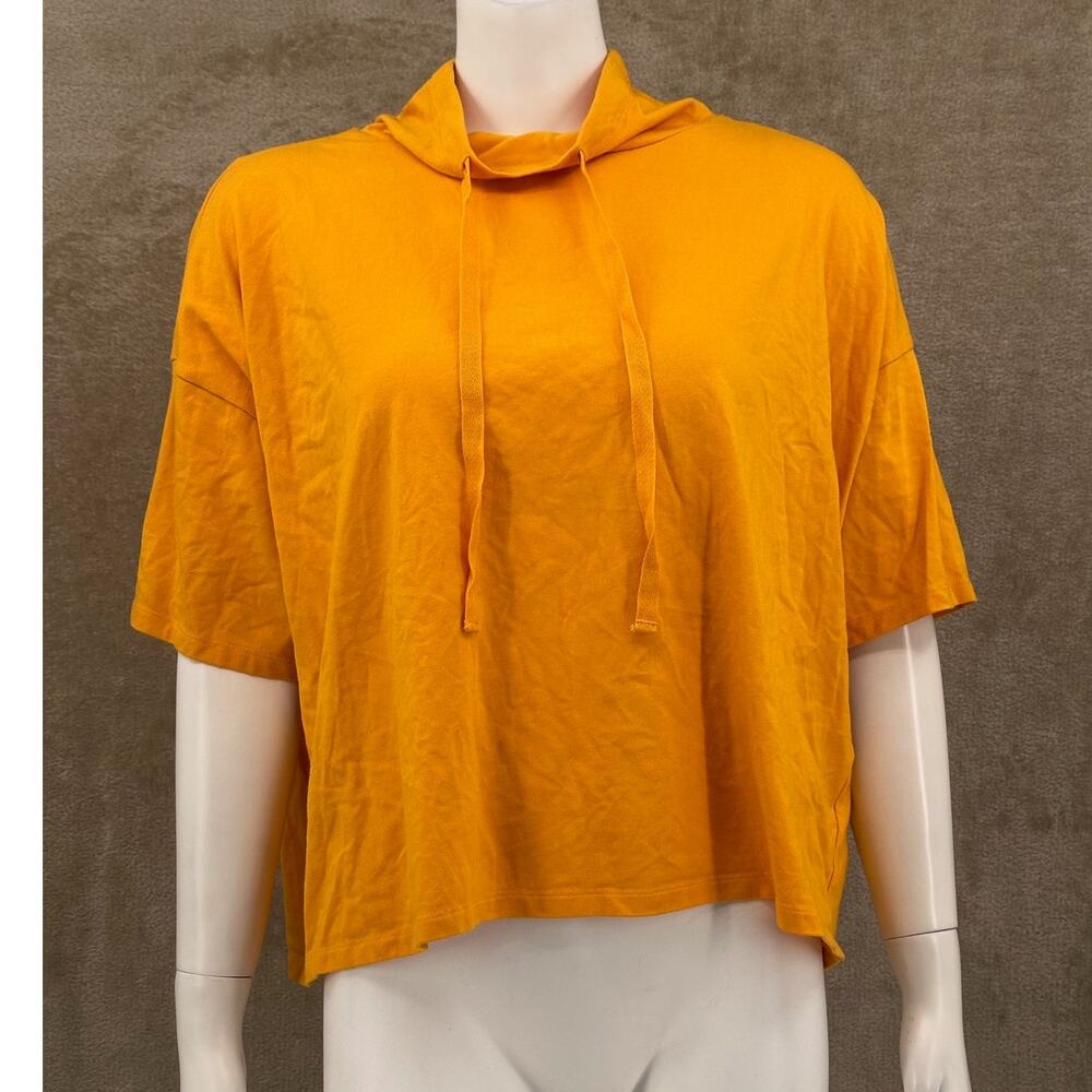Eileen Fisher Golden Mustard Short-Sleeve Hooded Top